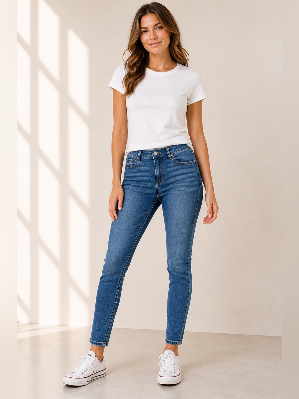 🔥 Wit & Wisdom Skinny Jeans Size 6 Blue Denim AbSolution Stretch Mid Rise